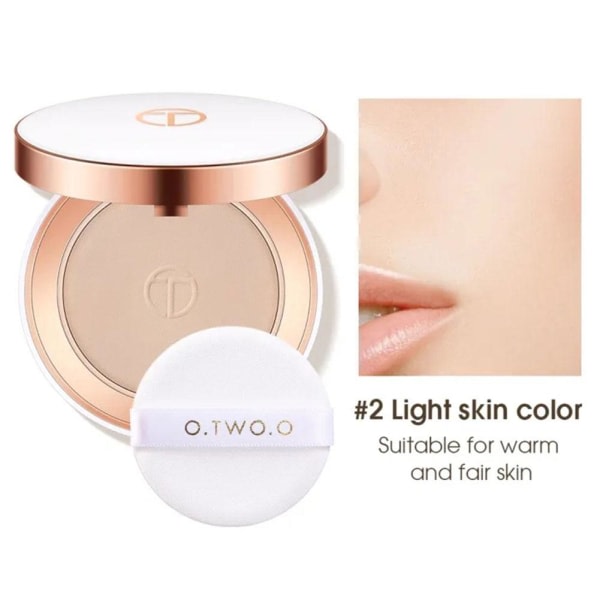 3-färgad silkeslen fuktgivande makeup pressad pulver mer delikat N # 02 Light Skin 10g