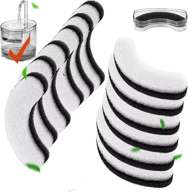 Kattvattenfontänfilter, 12-pack Skumersättningsfilter för Clear-fontän, Hunddispenser A