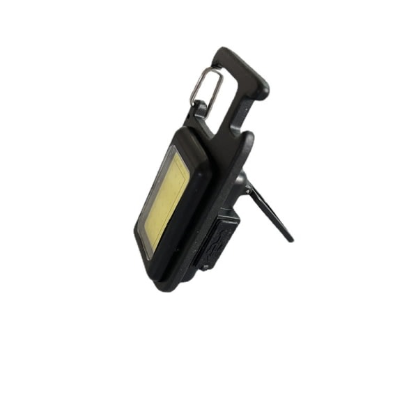 CDQ Mini lampe d'urgence multifonctionnelle med porte-clés, bærebar, opplastingsbar for USB, lampe de travail COB med høy lysstyrke, pour le camping.