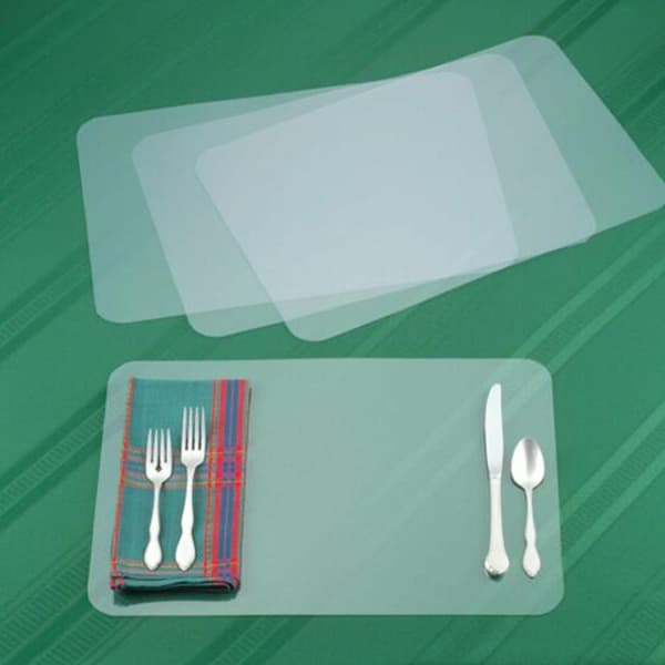 Plast Gennemsigtige Bordstabletter Bordsplade Matmatsunderlag Middag Til