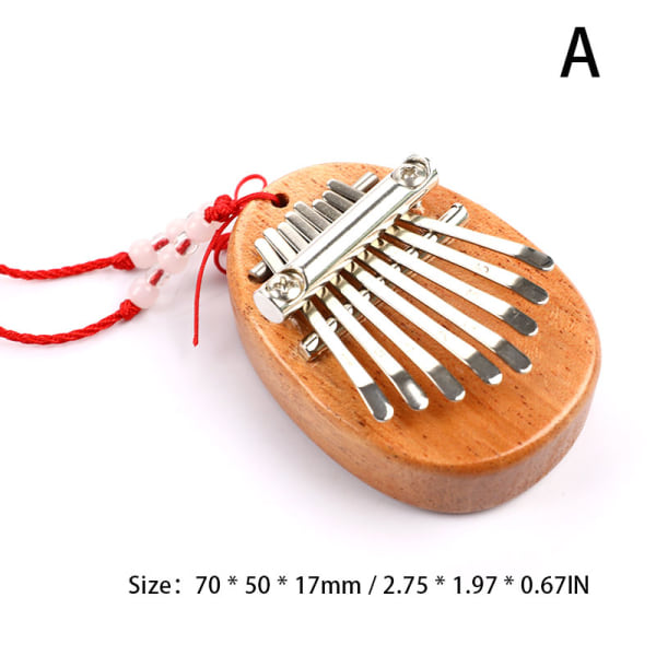 CDQ Thumb Piano 8-ton Kalimba Mini Kalimba Thumb Piano i trä, rund