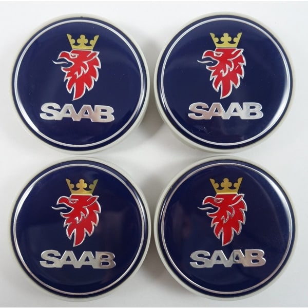 Saab 63MM 4-pack Saab Silver navkapslar en one size