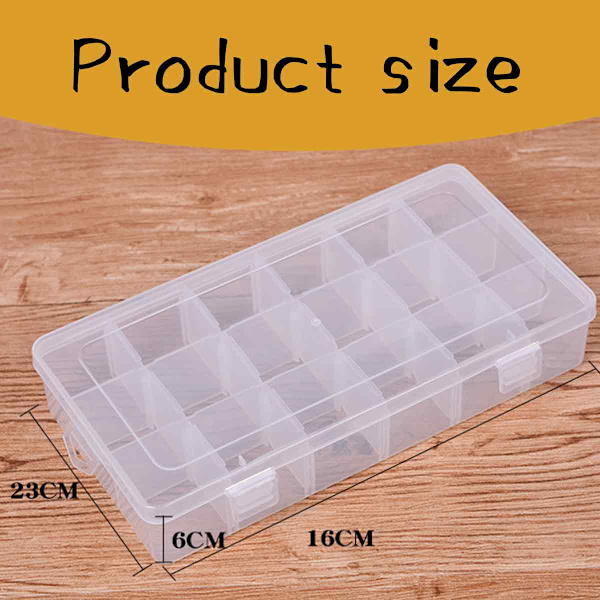 Plastic Box with Movable Compartments, Transparent Storage Box Offers Adjustable Solutions for Versatile Use, Non-Toxic and Portable