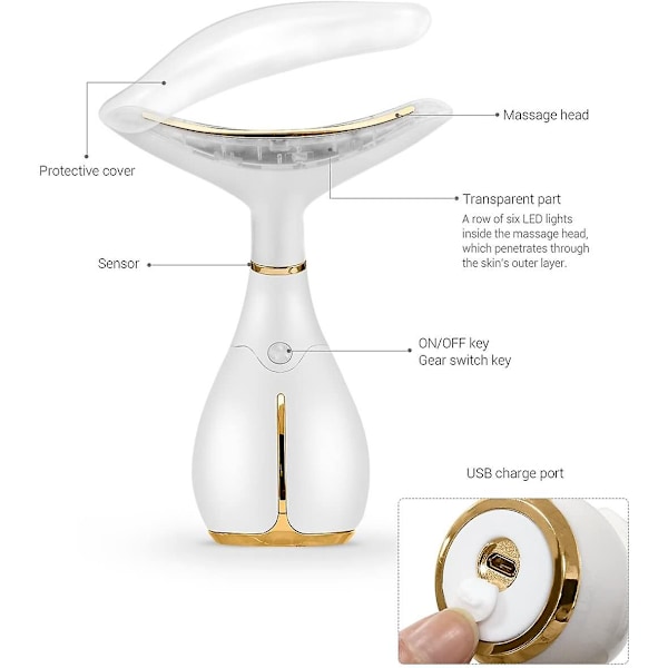 Ansigtsmassager mod rynker, 45 5 Varme & 3 Massagetilstande, Højfrekvent Vibration Ansigtsmaskine Til Hudopstramning Løft, Hudplejeværktøj Gave, Rech
