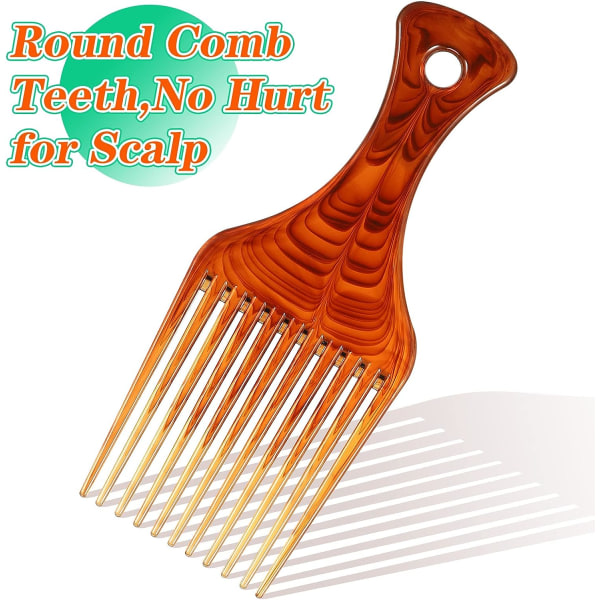 2-delad Afro Comb Antistatisk Afro hårborste Afro Comb Wide Teet