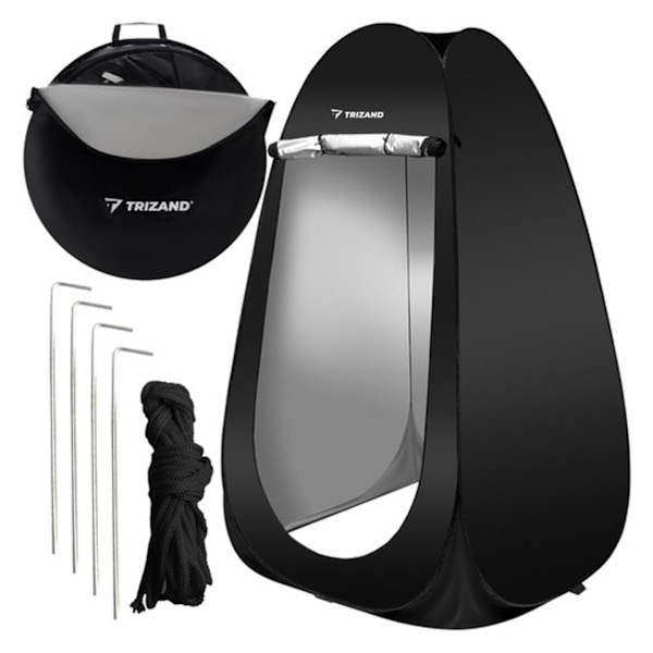 Pop-up tält Omklädningsrum - Stående - Camping Black Svart