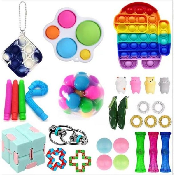 30st fidget leksaker pack festfavörer sensoriskt pop it stressboll