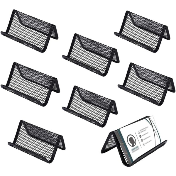 CDQ Skrivbord Robust Visitkort Displayställ i metalli (svart) 8 delar