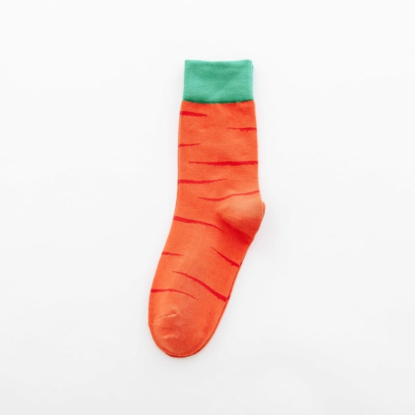 Unisex strømper Fruktmønster Mid Tube bomuldsstrømper sjove farvede hyggelige strømper red radish zdq