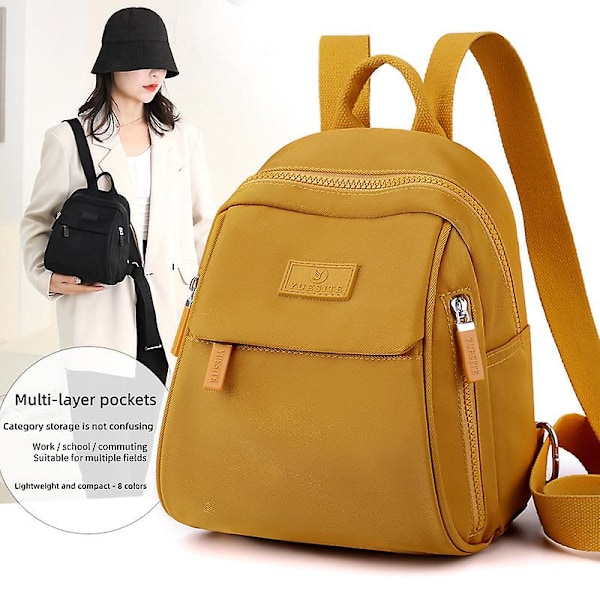 Vandtæt rygsæk Nylon stof taske Mode rygsæk dame Casual student skoletaske Stor kapacitet Pendler rejsetaske Daypack Rød Rød Red 20X25X14CM