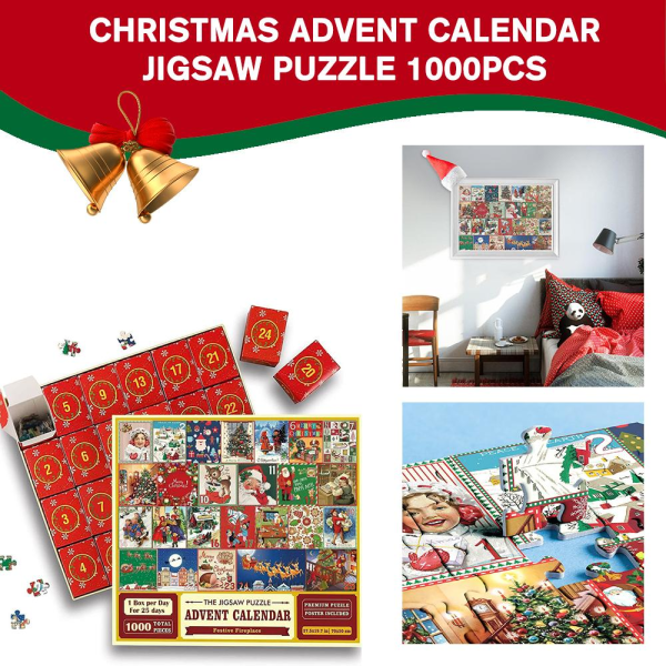 Jul Adventskalender Puslespil DIY-legetøj til børn 1000 stk