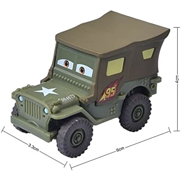 Disney Pixar Bilar 3 Chick Hicks Polis McQueen Mater Fabulous Hudson Diecast Metall Legering Modellbil Leksaker för Pojkar (Färg: Chick Hicks) Sarge