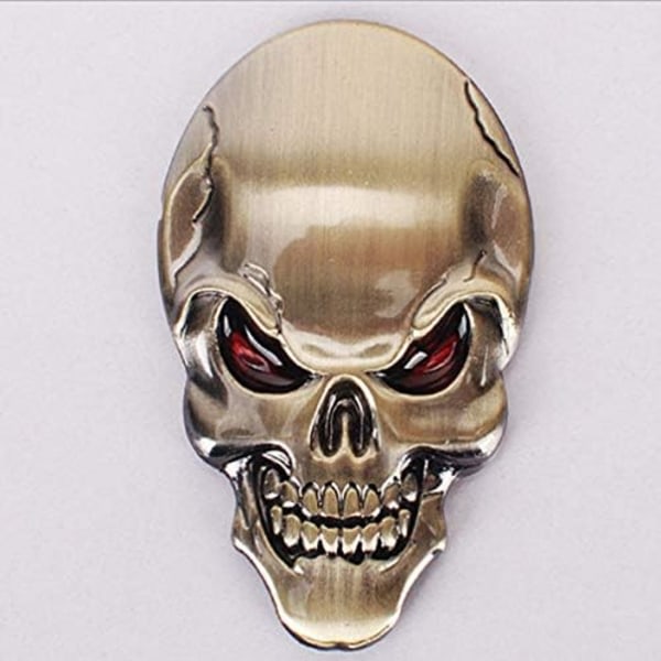 CDQ Skull Car Emblem Dekal Metal Sticker Emblem Motorcykel Bil Skull Accessories (Cinnamon) farve 3