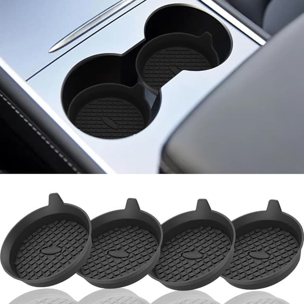 Silikonunderlegg - Sklisikkert, 7*7 cm - for bilkoppholder, bildeler - Svart
