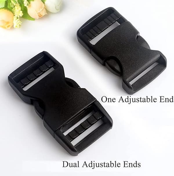 Snap Buckles 4 pcs - 20 mm - Black Plastic - For Bags, Straps, Projects