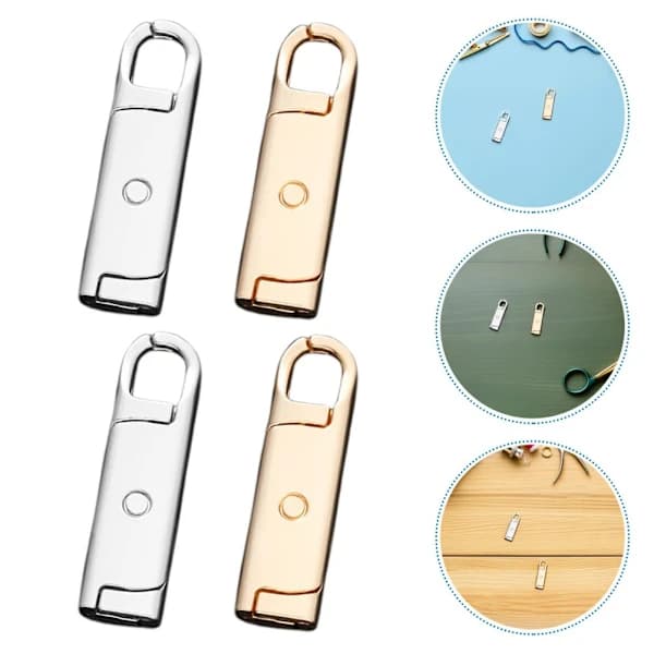 8-pack Zipper Set Clothes Zipper Pulls Metal Tabs for Luggage Replaceable 1x 1x