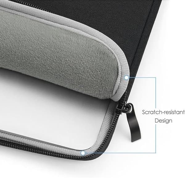 Laptopfodral för MacBook Air 15,3 tum M4 M3 M2 2023-2025, vattenavvisande polyesterväska med mockafoder och framficka, svart