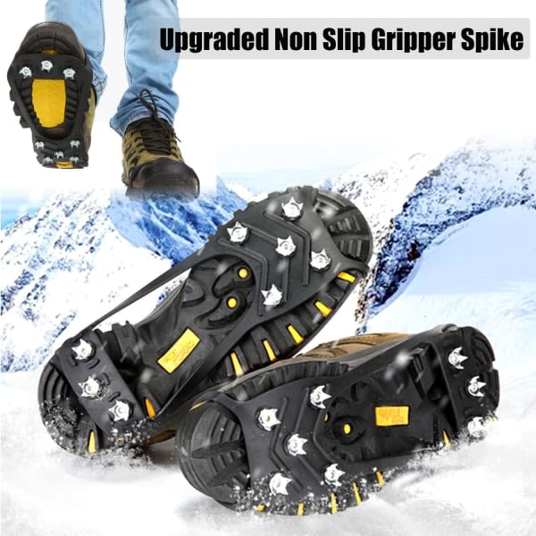 2 par Ice Traction Cleat, Universal Halkfri Gripper Spikes, 8 Steel Crampons L