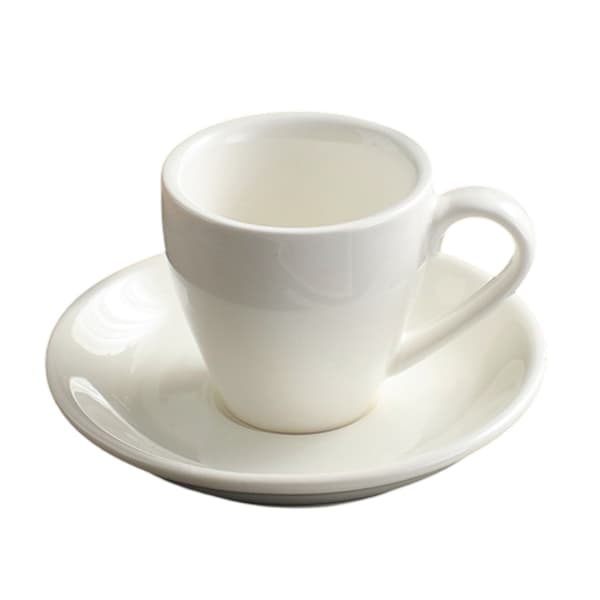 Porcelæn Espresso-kop med underkop, Espresso-kop, 80 ml/2,7 oz-tfrf White