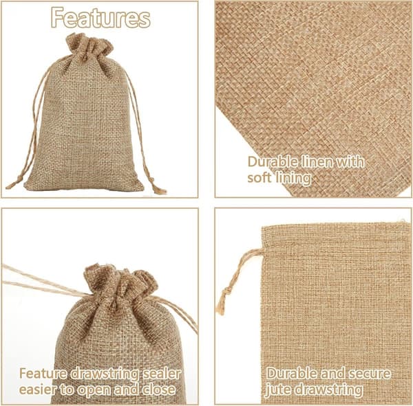 Jute poser - 7 x 9 cm - 50 stk.