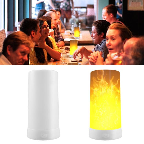 LED Flimmer Flame Glödlampa USB Uppladdningsbar Simulerad brinnande Eldeffekt Lampa Julfest Inomhus Utomhus Hemdekorationer