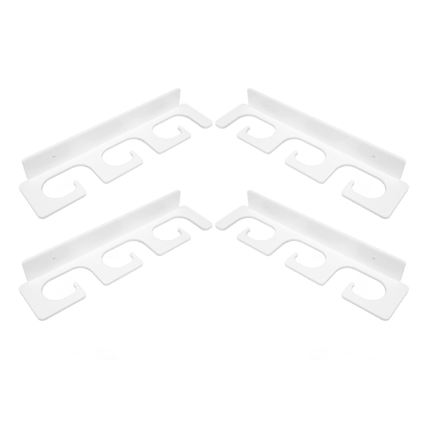 4 stk Fiskestangholdere Robust Plassbesparende Stilig Holder 6 Stenger Veggmontert Fiskestangstativ for Innendørs Utendørs Hvit 0.5