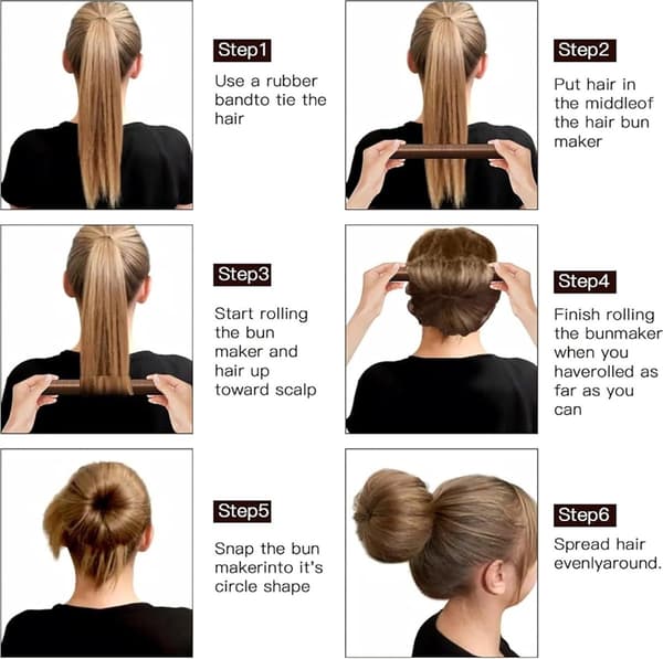 Hårknutsformare, DIY Hårknutsstyler för Långt Hår, Ljusbrun, 3-pack