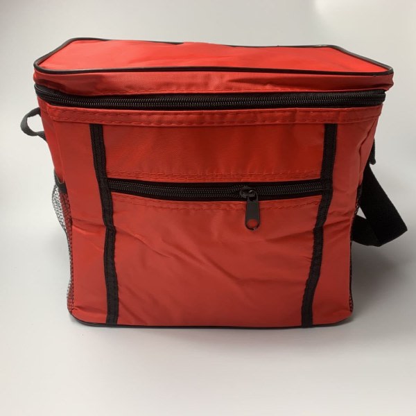 Rød kjølebag 27 17 24 cm, sammenleggbar kjølebag, piknikposer, isolert campingbag, termiske lunsjposer, matkjølebag CDQ