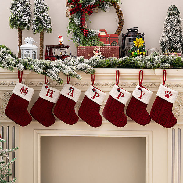 Julstrumpor Stickning Bokstavstrumpa Dekoration F?r Hem Xm A onesize