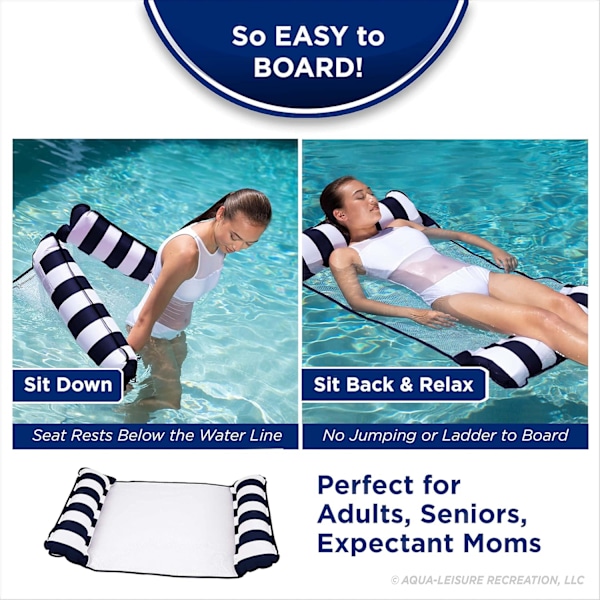 Seasonal Campaign! High-Quality 4-in-1 Monterey Hammock Pool Float & Water Hammock – Multifunctional Inflatable Pool Float for Adults
