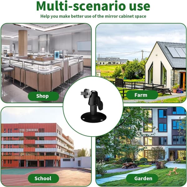 Metal Camera Mount 2 Pieces - Black - 360° Rotatable - Wall Mounted for Security Camera - Indoor/Outdoor - With Screws