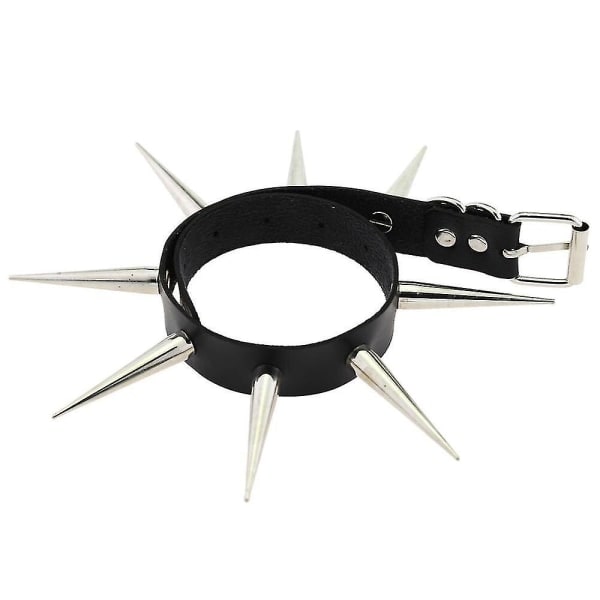 Suuri pitkä piikikäs choker punk-kaulus naisille ja miehille niiteillä koristeltu choker paksu kaulakoru gootti korut metalli gootti emo asusteet oranssi