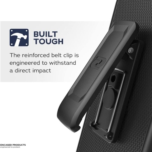 Inkapslad DuraClip Designad Kompatibel med Samsung Galaxy S23 ULTRA Bältesklämma Fodral, Slimmat telefonfodral med hölster (svart)