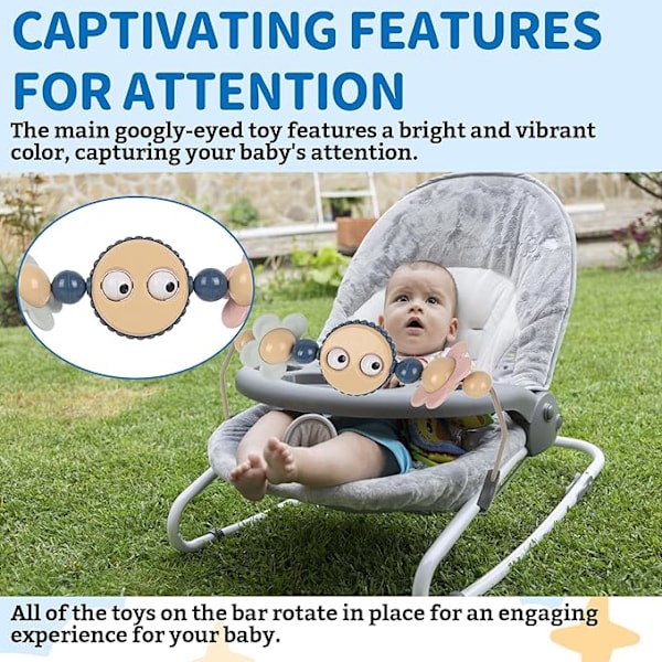 Legetøjsbøjle til babyvippe - Googly Eyes Legetøjsbøjle til barnevogn