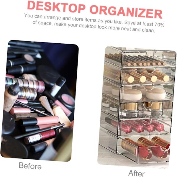 Versatile Storage Box with 5 Drawers Makeup Organizer Jewelry Holder Desk Storage St