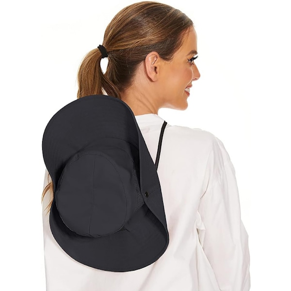 Solhatt herr dam UV-skydd 1 sommarmössa fiskehatt fiskehatt boonie fiskehatt black