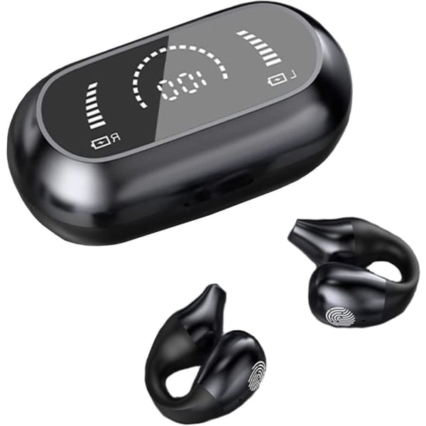 Bluetooth 5.3 Trådlösa Öronklämma Benledning Hörlurar - Mini Sport Löpning Öronklämma Öppen Öra Hörlurar - Smärtfria Hörlurar för Lång Användning
