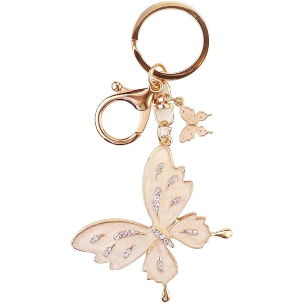 Butterfly Keychain - Söt nyckelring,1 set fjärilspresent,Crystal Bling Diamond nyckelring,Fjärilstillbehör för naita Bilnycklar