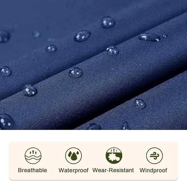 Unisex regnponcho for sykling, vanntett 100 % polyester hettekappe med bæreveske, hurtigtørkende, svart