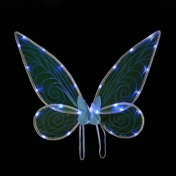Fairy Wings För Flickor Vuxna Light Up Butterfly Wings Led Fairy Wings För Barn Kvinnor Halloween Cosplay CDQ
