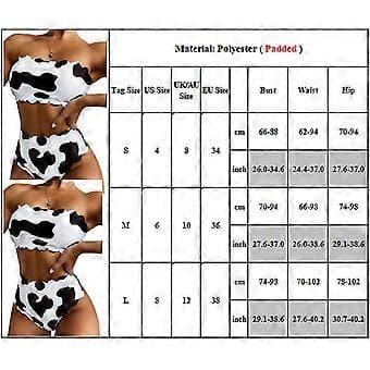 Dame Ko-mønstret Bandeau Bikini Sæt Delt Badedragt Strand Badedragt (L)