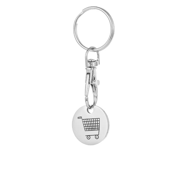 Indkøbsvogn Token Nøglering Rustfrit Stål Universal Pasform til Indkøb Sølv 7,3 x 2,5 x 0,5 cm