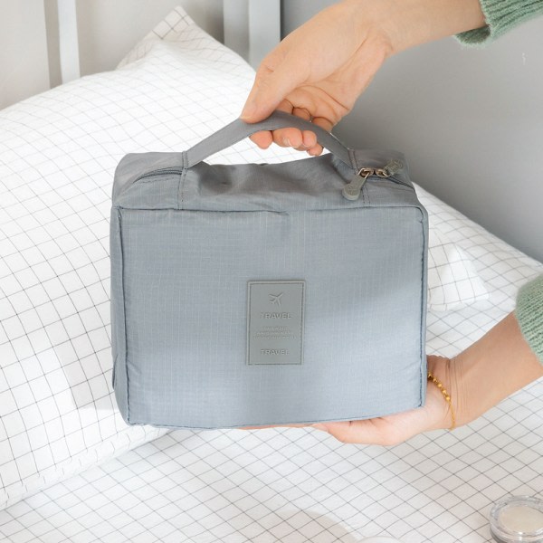 Bærbar multifunksjons resväska med stor kapasitet grå 16*8*21cm