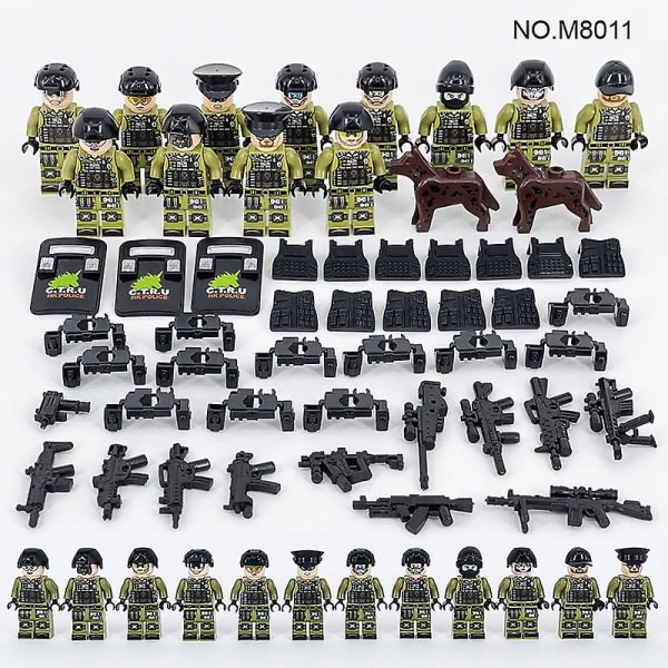 Militærserien Byggleksaker 12 minifigurer