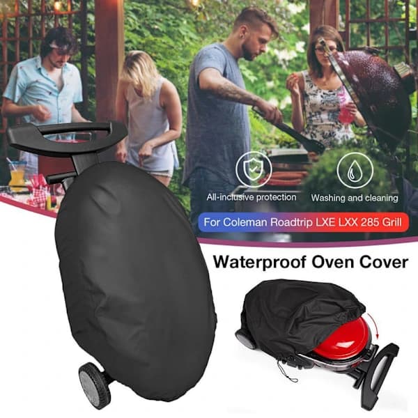 Grillöverdrag för Weber Q2000 och Q200-serien, 210D polyester, vattenresistent, UV-resistent utomhusskydd, 90 x 55 x 27 cm