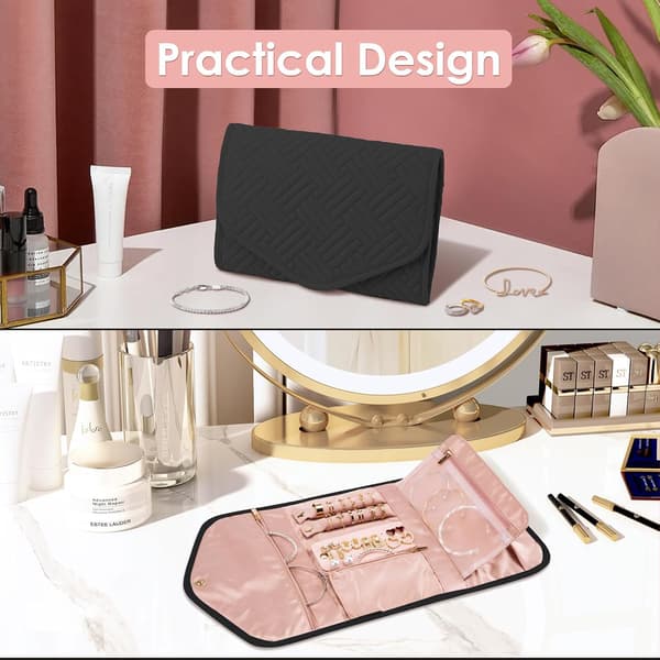 Rejsesmykkeorganizer - Sammenfoldelig - 43 x 23 cm - Sort