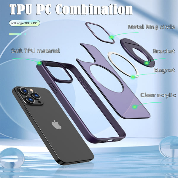 CDQ Magnetiskt skyddande telefonfodral med osynligt stativ för iPhonCDQ
