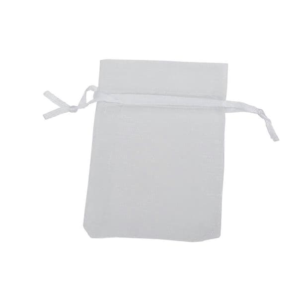 7*9cm Organzapåsar med dragsko Presentpåsar Bröllopsgåvor Smyckespåsar - 100 st/set (Vit)_tfrf