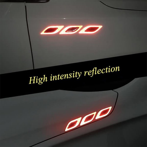 CDQ Dekorativa bilklistermerker - reflekterende sikkerhetsvarningsdekaler - tilpassede klistermerker for alle modeller (røde)