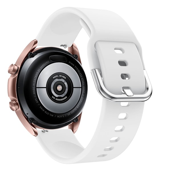 Silikonarmbånd for smartklokke (20 mm) - Hvit 15